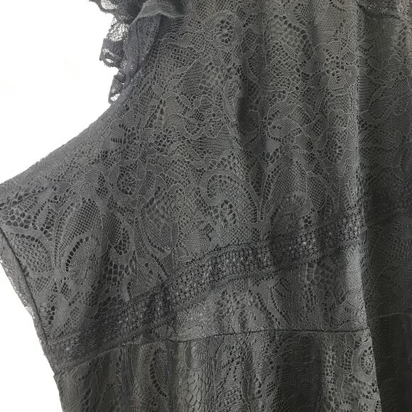 Torrid Peplum Lace Ruffle Sleeve Top Black Boho Romantic Gothic Plus Size 6X - Picture 8 of 12